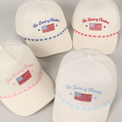 The Land of Freedom Flag Embroidered Trucker Hat
