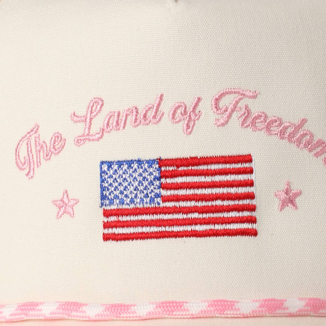 The Land of Freedom Flag Embroidered Trucker Hat