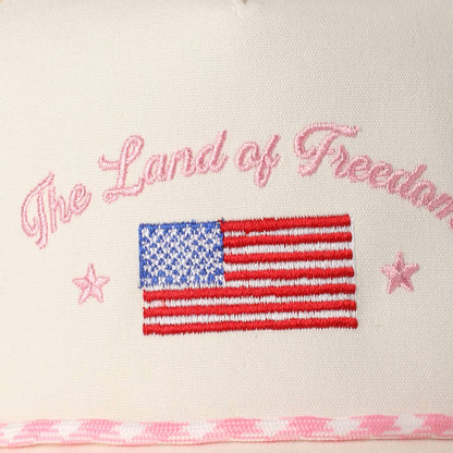 The Land of Freedom Flag Embroidered Trucker Hat