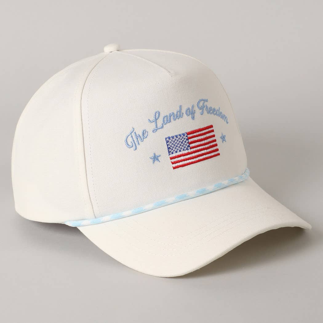 The Land of Freedom Flag Embroidered Trucker Hat