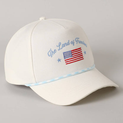 The Land of Freedom Flag Embroidered Trucker Hat