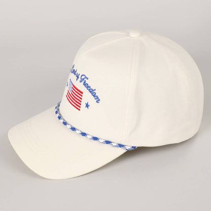 The Land of Freedom Flag Embroidered Trucker Hat