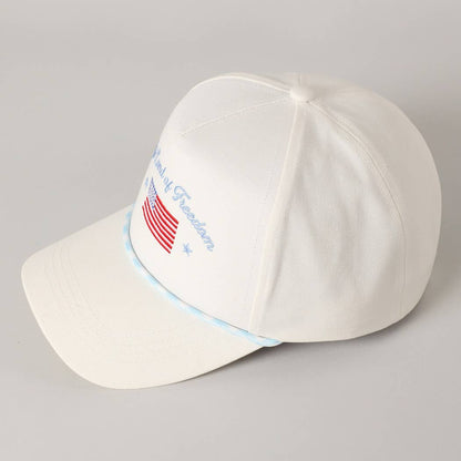 The Land of Freedom Flag Embroidered Trucker Hat