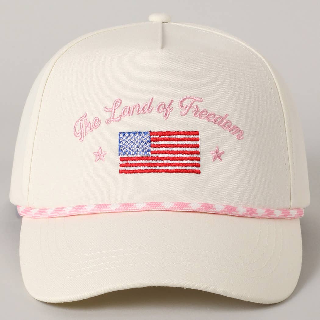 The Land of Freedom Flag Embroidered Trucker Hat