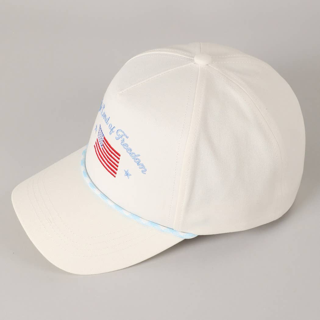The Land of Freedom Flag Embroidered Trucker Hat