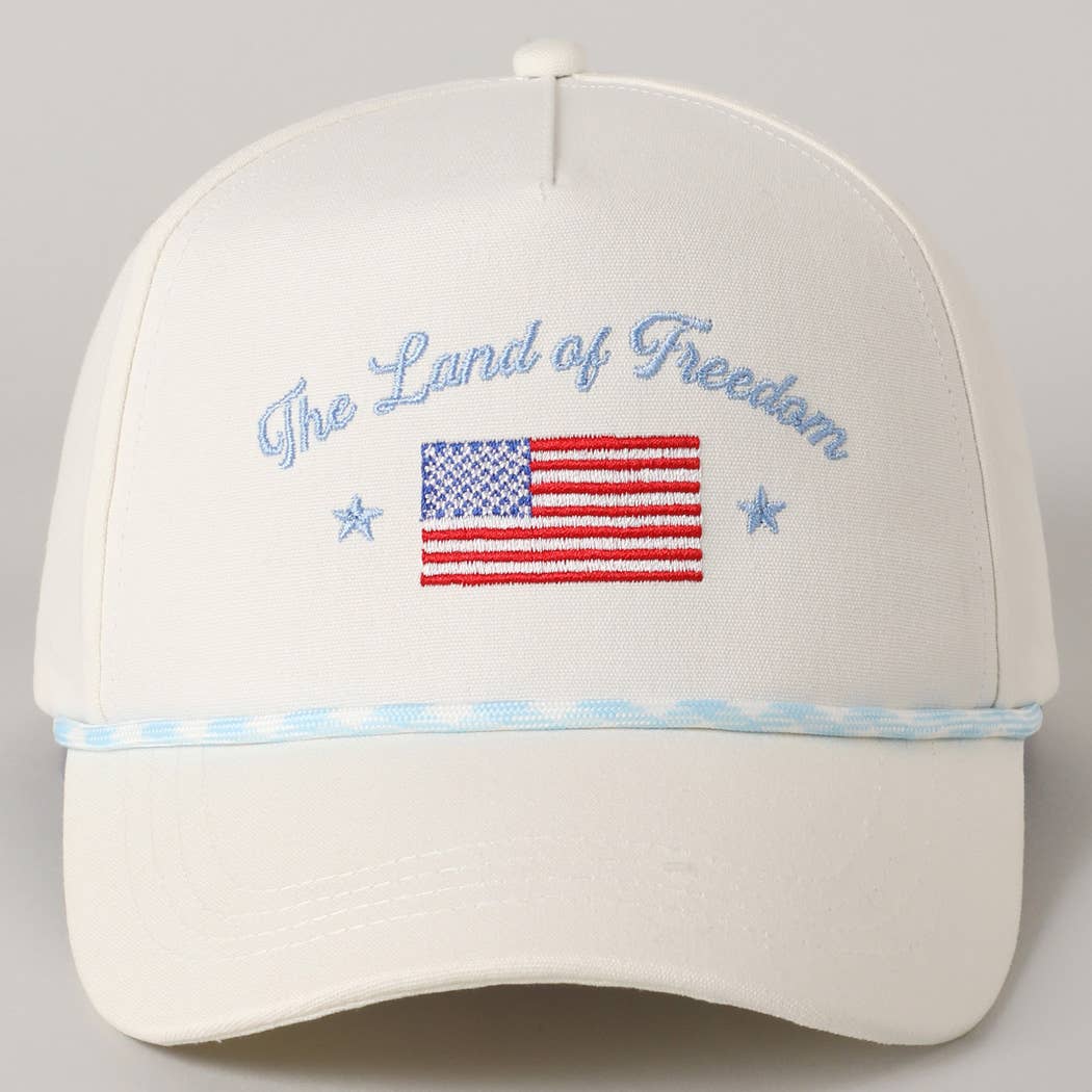 The Land of Freedom Flag Embroidered Trucker Hat