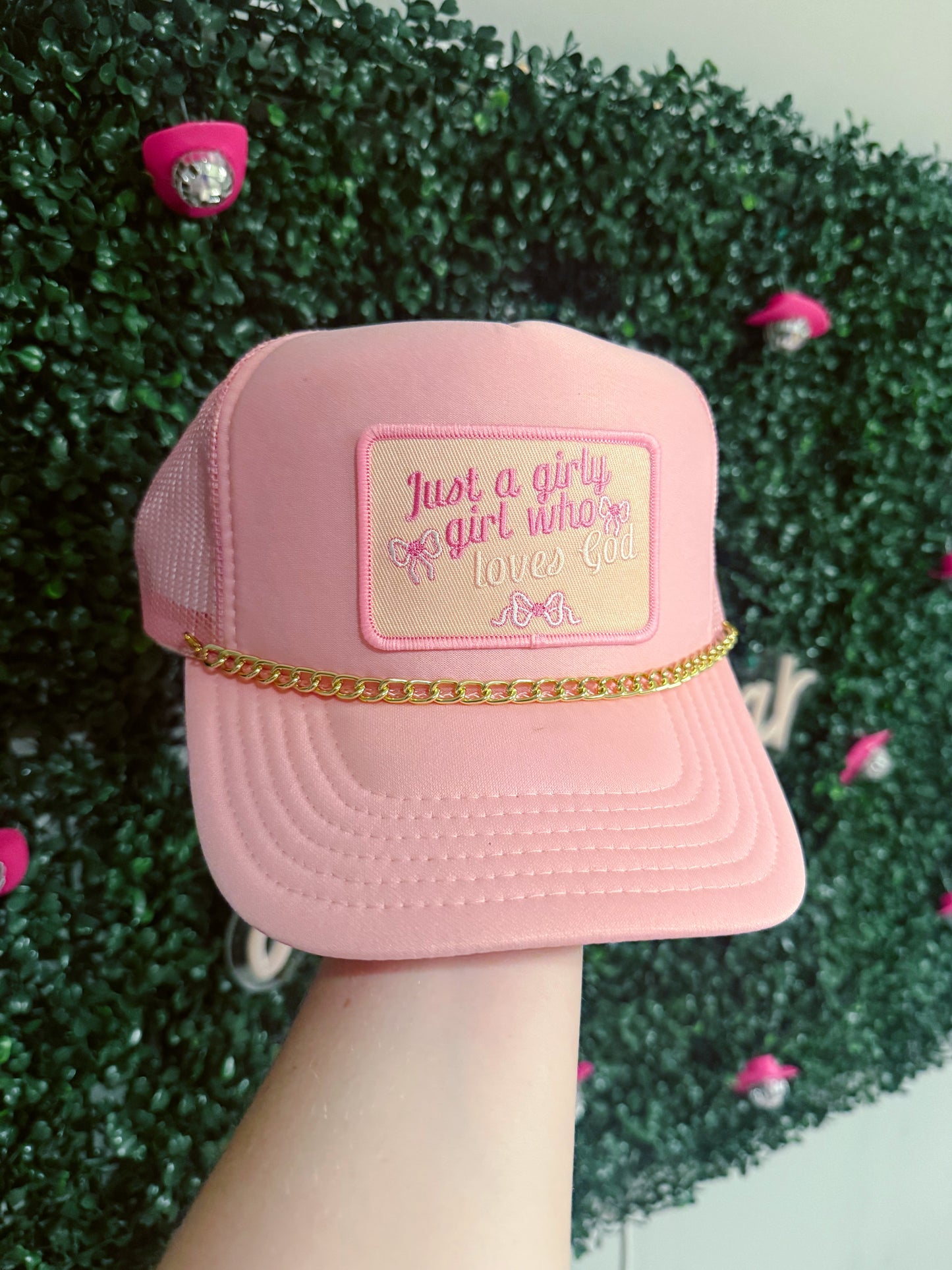 Just a Girly Girl Who Loves God Trucker
