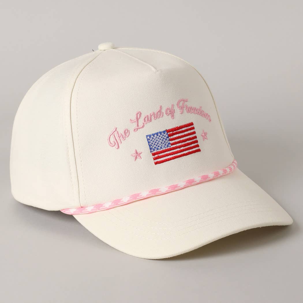 The Land of Freedom Flag Embroidered Trucker Hat