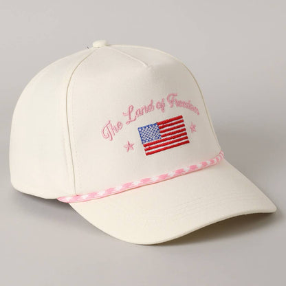 The Land of Freedom Flag Embroidered Trucker Hat