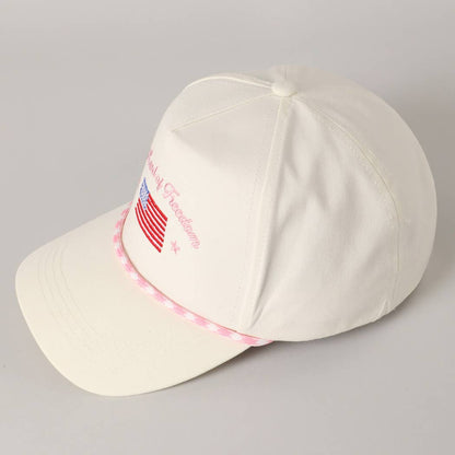 The Land of Freedom Flag Embroidered Trucker Hat