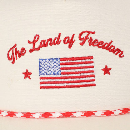 The Land of Freedom Flag Embroidered Trucker Hat